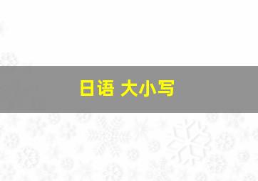 日语 大小写